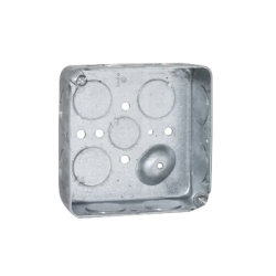 Caja Cuadrada 4 x 4"/Profundidad  1- 1/2"/ 11 Entradas de 3/4" y 1 de 1/2".