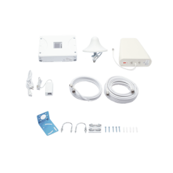 Kit Amplificador de Señal Celular 5G, 4G, 3G, VoLTE y Voz convencional. Funciona con Todos los Operadores. Soporta Múltiples Dispositivos y Tecnologías. Hasta 900 m² de Cobertura