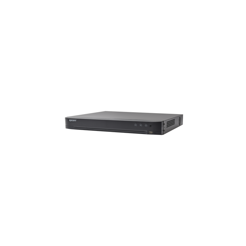 DVR 32 Canales TurboHD + 8 Canales IP / 5 Megapixel Lite - 3K Lite / Acusense (Evita Falsas Alarmas) / Audio por Coaxitron / 2 Bahías de Disco Duro / H.265+
