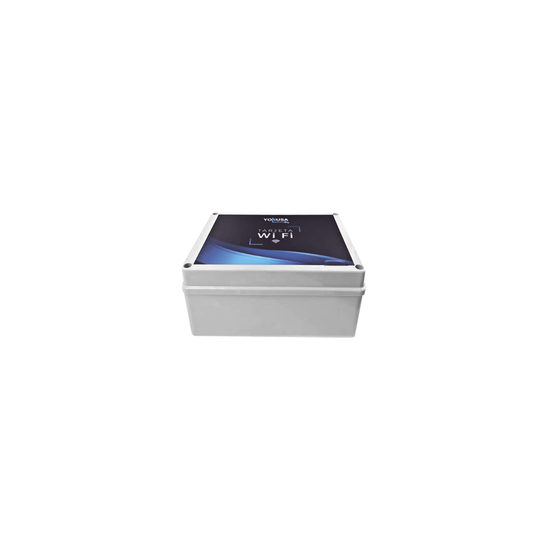 Modulo WIFI LITE con gabinete para uso en Energizadores YONUSA / Aplicación sin costo / Botón de Pánico/ 1 Salida Propósito General