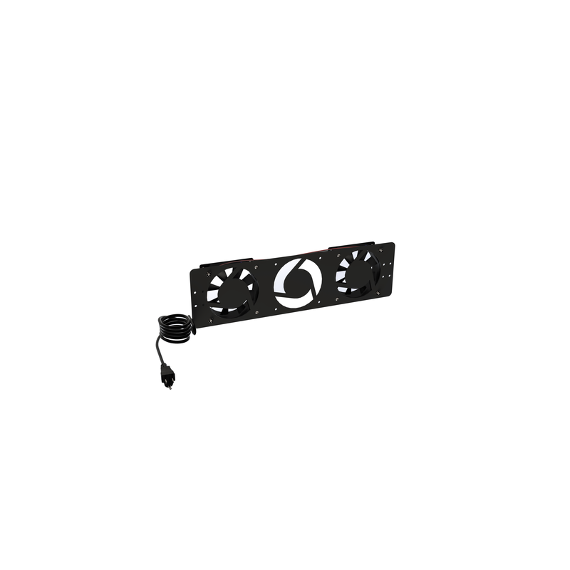 Kit de 2 Ventiladores 110 Vca (12 x 12 cm) con Clavija para Gabinete de Piso