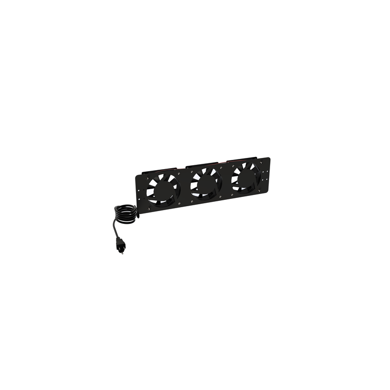 Kit de 3 Ventiladores 110 Vca (12 x 12 cm) con Clavija para Gabinete de Piso