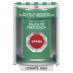 Botón Multipropósito, Salida De Emergencia, Girar Para Reset, Español, Cubierta De Policarbonato, 2 Relevadores NO/NC, Interior/Exterior