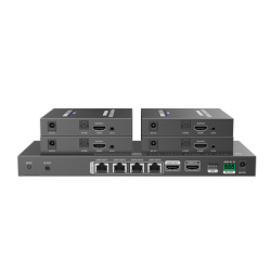 Kit Divisor y Extensor HDMI / Divide 1 Fuente HDMI a 4 Pantallas / Extiende la señal HDMI hasta 70 m / Resolución 4K @ 60 Hz/ Cat 6/6a/7 / IPCOLOR / CERO LATENCIA / Uso 24/7 / Puerto S/PDIF / EDID / RS232 / Salida Loop / Alimente solo el Tx 