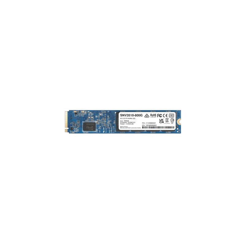 SSD NVMe M.2 SNV3410/3510 | SSD 800GB | Alto Rendimiento 400000 IOPS Lectura | 70000 IOPS Escritura | Resistencia 1022 TBW | Protección de Datos Integral | Análisis de Vida Útil | Diseñada para Sistemas Synology.