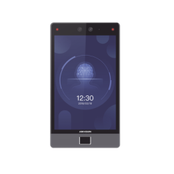 Terminal Facial Min Moe 8" Touch con Lector de Huellas / Delgada y Estética / PoE / 100,000 rostros / Exterior IP65 / Función de Videoportero y Lectura de Códigos QR / Lectura de tarjetas / HIK-IA