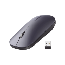 Mouse inalámbrico 2.4 GHz | Ultra Delgado y Silencioso | DPI 1000/1600/2000/4000 (Ajustable)  | Alcance 10m | Scroll de Aluminio | Adaptable a diferentes superficies | Diseño suave al tacto | Contiene Receptor USB | Color Negro.