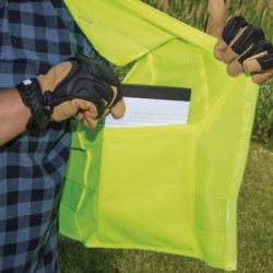 Chaleco de seguridad reflectante de alta visibilidad, mediano/grande. Con múltiples bolsillos de diferente capacidad