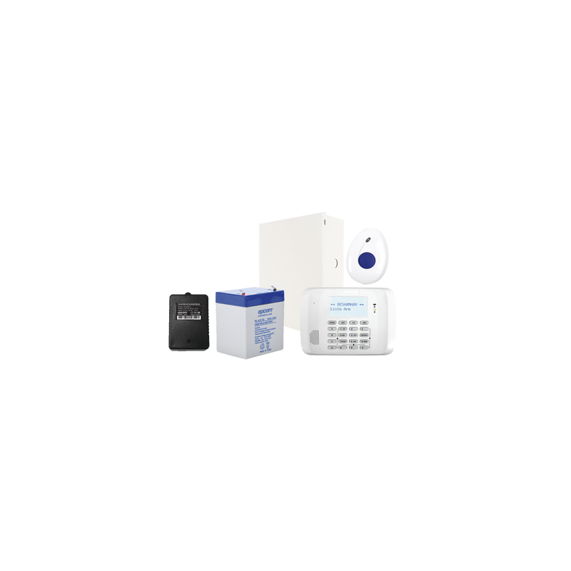 Kit de Panel de Alarma VISTA48 con Botón de Pánico y Detección de Caídas inalámbrico, Gabinete, Transformador y Batería