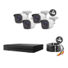 KIT TurboHD 1080p / DVR 8 canales con H.265+ / 4 Cámaras Bala Metálicas / Fuente de Poder / Accesorios de Instalación