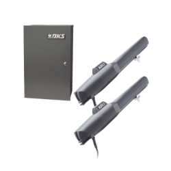 Kit de Operadores Abatibles 6006 de Doorking / Para Puertas de Hasta 5.5 Metros  / Soporta Respaldo de Baterias 