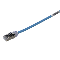 Patch Cord Cat6A, Diametro Reducido 28 AWG, Blindado S/FTP, CM/LS0H, 0.20 m, Color Azul