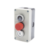 Botonera Triple con Boton de Stop Tipo Enclavado / Para Barreras Vehiculares, Operadores Corredizos y Abatibles. 