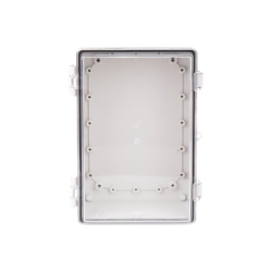 Gabinete Plástico ABS, Puerta Transparente, Uso en Intemperie IP66 (190 x 290 x 140 mm) cierre por Broche Inoxidable y Permite Cerrado con Candado y Llave (Perno 5mm) No Incluido