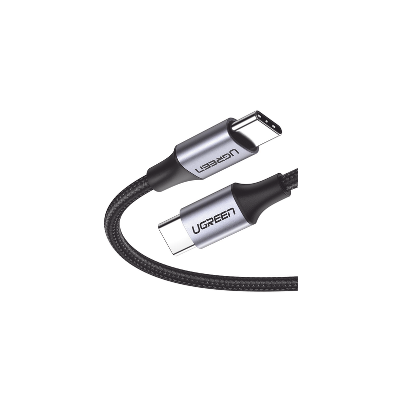 Cable USB-C a USB-C | 1 Metro | Transferencia de datos de 480 Mbps | Carga Rápida de hasta 60W | QC 4.0/3.0/2.0 | PD3.0 | FPC | AFC | Protección Integrada | Caja de Aluminio | Nylon Trenzado | Color Negro.
