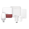 (AX PRO) KIT de Alarma AX PRO / Incluye: 1 Hub / 2 Sensores PIR / 3 Contactos Magnéticos mini / 1 Control Remoto / 1 Sirena Estrobo en color Rojo Inalámbrica Exterior /1 Teclado Inalámbrico / Wi-Fi / Compatible con Hik-Connect P2P