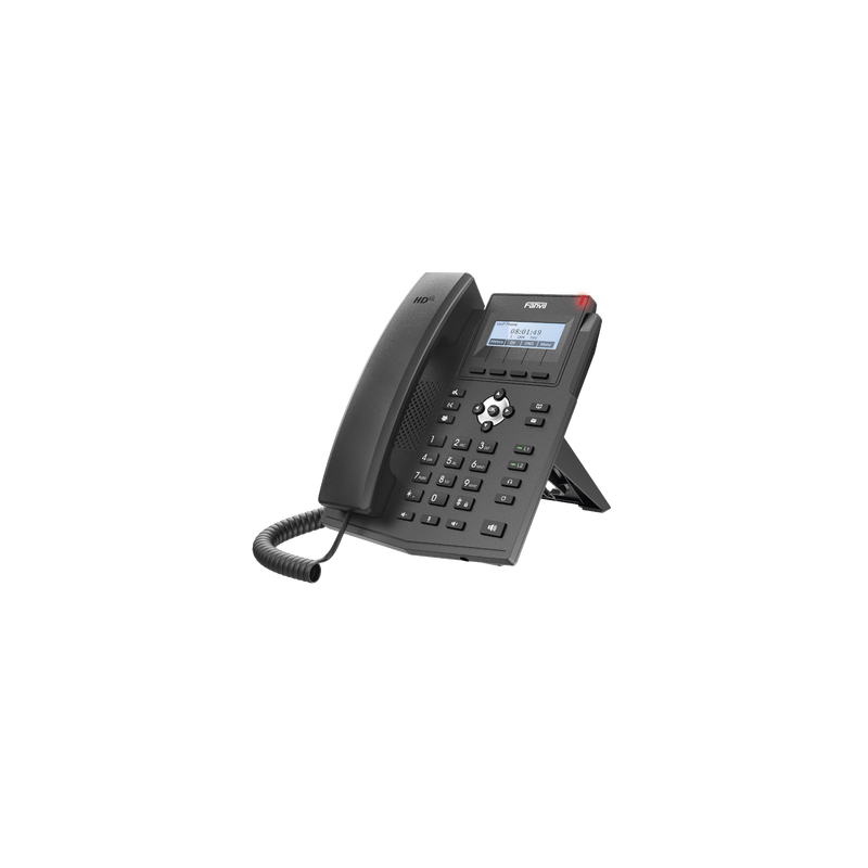 Teléfono IP empresarial para 2 lineas SIP con pantalla LCD,  Puertos Gigabit, Códec Opus, conferencia de 3 vías, PoE.