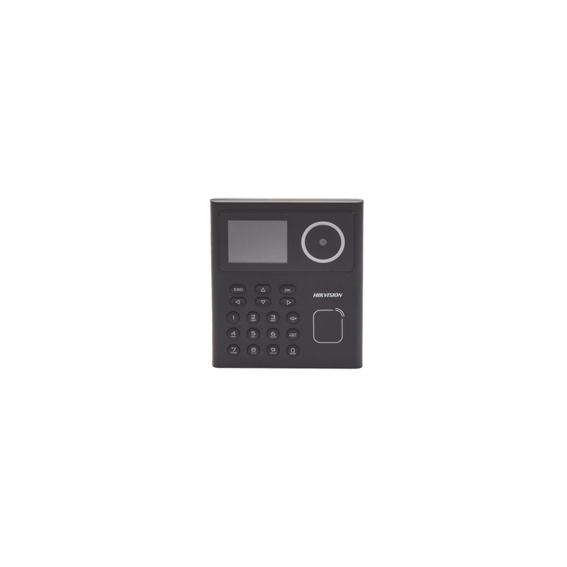 Terminal Facial Min Moe Administrable por Smartphone o Nube /  Acceso y Asistencia / Lector PROX EM  /  500 rostros / Detección de Cubrebocas / HikConnect / Reconocimiento a 1.5 mts de distancia / HIK-IA
