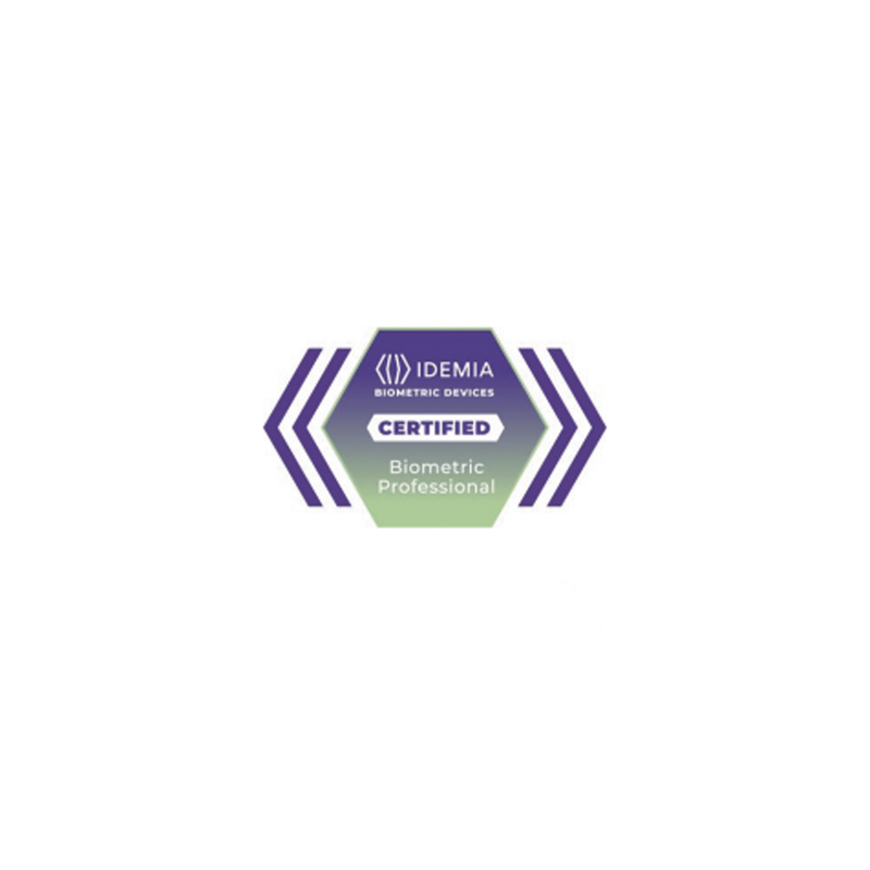 Certificado Idemia Profesional Biométrico , membresía de 2 años con acceso al módulo de ventas 24/7 a la plataforma de aprendizaje de dispositivos biométricos de IDEMIA.