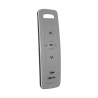 Control remoto 5 canales para motores de persiana Somfy con señal inalámbrica, instrucciones: sube, baja y detener, con posición favorita programada.