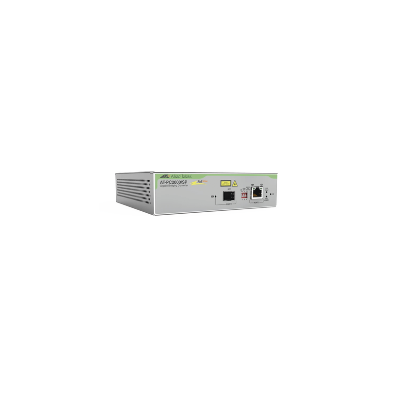 Convertidor de medios Gigabit Ethernet PoE+ a fibra óptica con puerto SFP Gigabit, la distancia y tipo de fibra óptica depende del transceptor