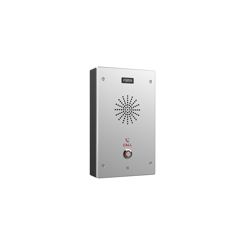 Intercomunicador IP, 2 líneas SIP, 2 relevadores con botón para llamada, anti-vandálico, IP65 e IK10, PoE