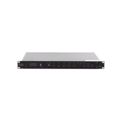 Amplificador de Audio | 1 canal | 350 W | Sistema 100V y Baja Impedancia | 4 Entradas de Micrófono Balanceadas | Bluetooth | USB | SD | FM | Montaje en Rack
