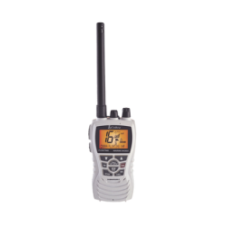 Radio portátil marino, flotante y sumergible con función de eliminación de agua de la bocina mediante vibración,  potencia de RF de 6 Watts.