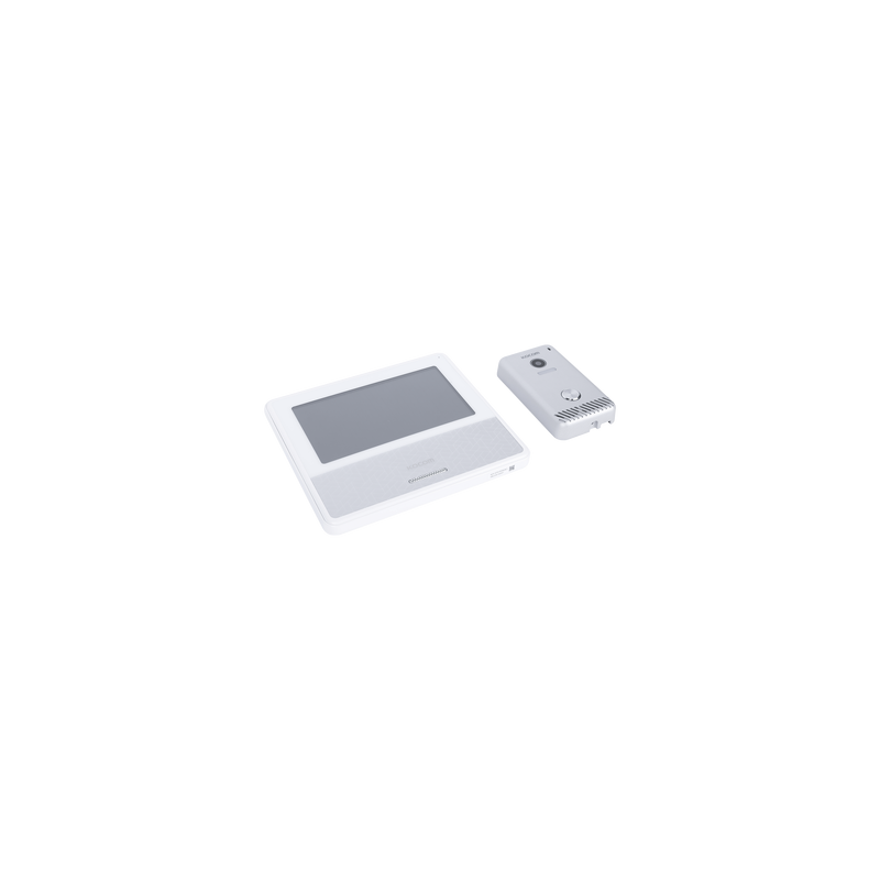 KIT DE VIDEOPORTERO IP COLOR BLANCO / Apertura con app / Súper elegante / Monitor WIFI / soporta 4 monitores y 2 frentes de calle / Alimentacion 110vca