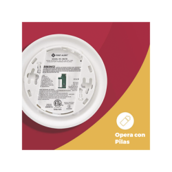 Detector de Humo Autónomo, No Requiere Panel, Batería Sellada de Litio por 10 años, Sensor por Ionización, Sin cableado
