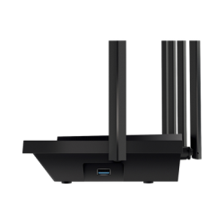 Router WiFi 6 Doble Banda / AX5400 MU-MIMO 4X4 y OFDMA / 1 puerto WAN 10/100/1000 Mbps / 4 puertos LAN 10/100/1000 Mbps / 1 puerto USB 3.0 /  6 potentes antenas / Administración App (Tether) o Página web / Protección HomeShield