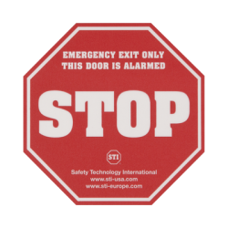 Etiqueta de advertencia "Puerta con alarma" EXIT STOPPER® STI-6400