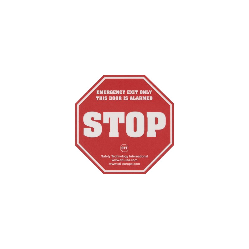 Etiqueta de advertencia "Puerta con alarma" EXIT STOPPER® STI-6400