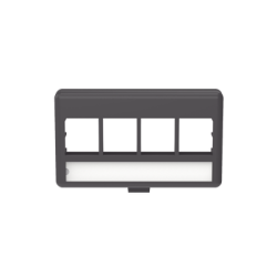 Placa de Mobiliario Modular Estándar, Salidas Para 4 Puertos Keystone, Color Negro