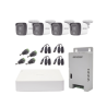 Kit TURBOHD 1080p / DVR 4 Canales / 4 Cámaras con Micrófono Integrado y 101° Visión / Luz Blanca + IR Visión Nocturna / Transceptores / Conectores / Fuente de Poder Profesional Compacta