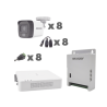 KIT TurboHD 1080p / DVR 8 Canales con audio por coaxitron / 8 Cámaras con Micrófono Integrado 101° Visión/  luz blanca + IR visión nocturna  / Transceptores / Conectores / Fuente de Poder Profesional