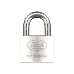 Candado de hierro alta seguridad con llave de disco/ Acabado Cromado/ Llaves Abloy/ Medida de Horquilla 38 mm.