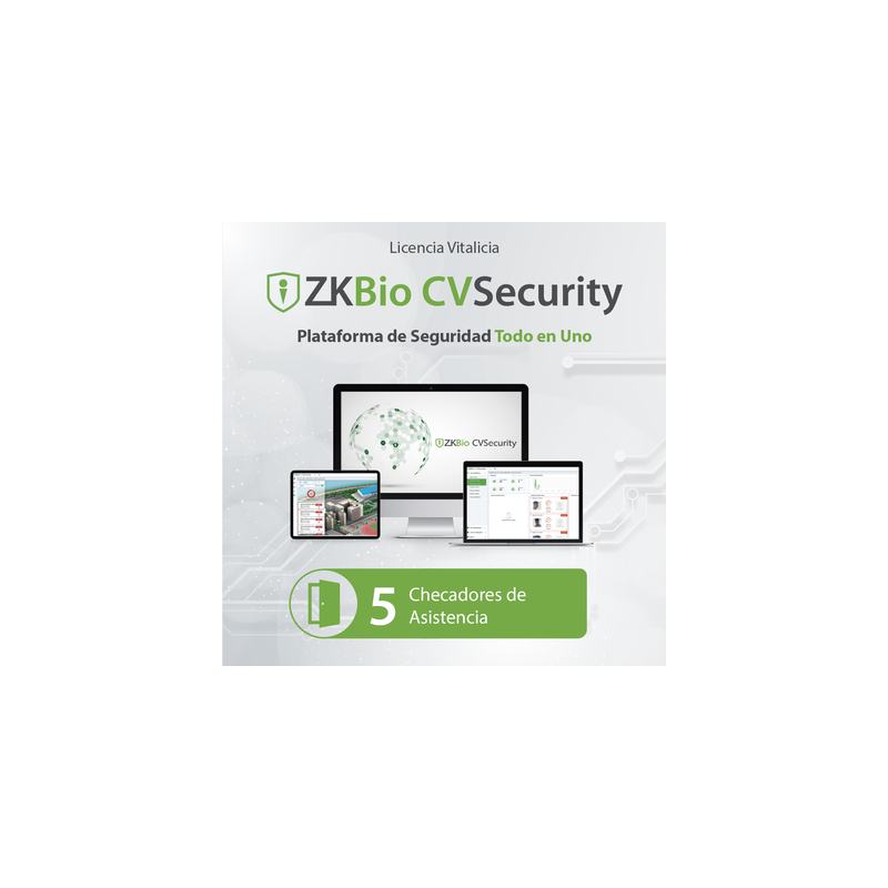 Licencia para ZKBio CVsecurity permite gestionar hasta 5 dispositivos para tiempo y asistencia