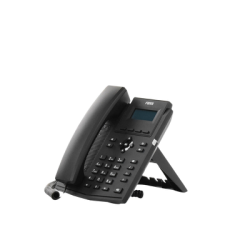 Teléfono IP empresarial para 2 lineas SIP con pantalla LCD, Códec Opus, conferencia de 3 vías, PoE.