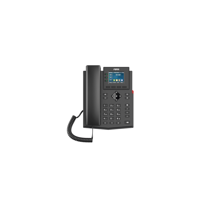 Teléfono IP empresarial para 4 líneas SIP con pantalla LCD de 2.4 pulgadas a color, Opus y conferencia de 3 vías, PoE.