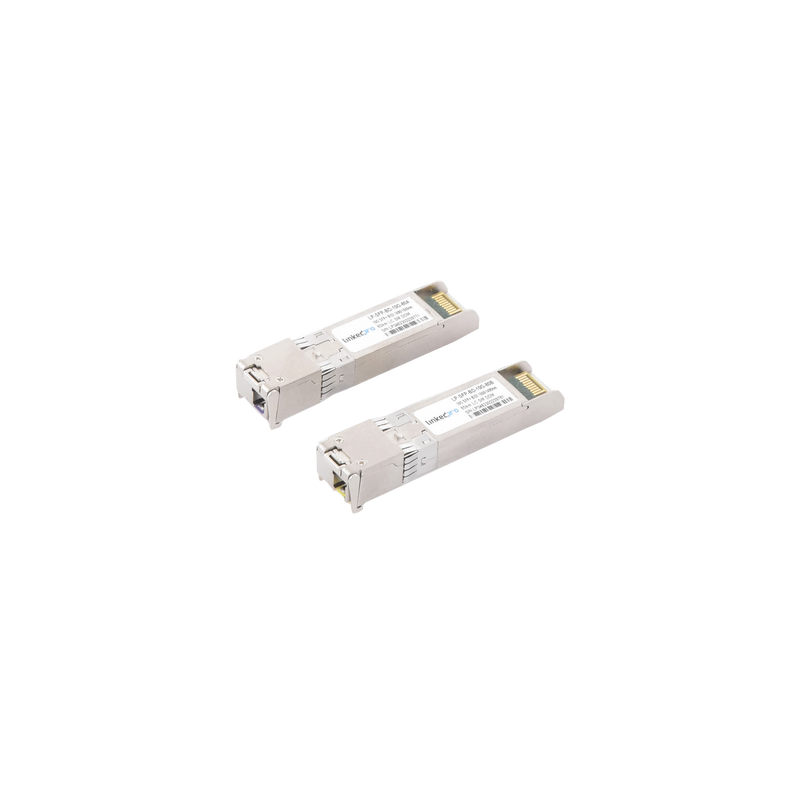 Transceptores Ópticos Bidireccionales SFP+ (Mini-Gbic) / Monomodo 1490 & 1550 nm / 10 Gbps / 10GBASE-BX / Conector LC/UPC Simplex / DDM / Hasta 80 km / 2 Piezas 
