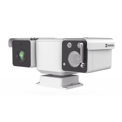 Mini Punta de Poste IP Dual / Térmica 25 mm (384 X 288) + Óptico 32X (4 Megapixel) / 800 mts IR / IP66 / Detección de Temperatura / microSD