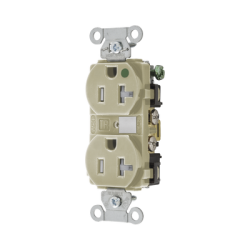 Contacto Duplex  de 20 A 250 V CA/ Nema 6-20R / Grado Hospitalario / Color Marfil.