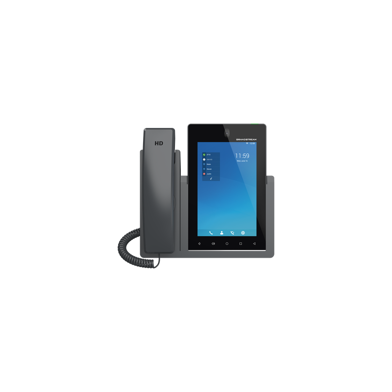 Teléfono IP Android 11, 16 líneas SIP con 16 cuentas, pantalla táctil  7", puertos Gigabit, Wi-Fi, Bluetooth, PoE, codec Opus, IPV4/IPV6 con gestión en la nube GDMS