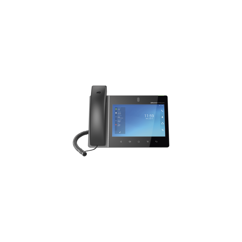 Teléfono IP Android 11, 16 líneas SIP con 16 cuentas, pantalla táctil  8", puertos Gigabit, Wi-Fi, Bluetooth, PoE, codec Opus, IPV4/IPV6 con gestión en la nube GDMS