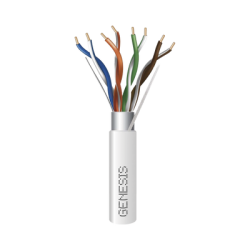 Carrete de 305 Metros de Cable Cat5e / Calibre 24 AWG BLINDADO / PLENUM / Color Blanco para aplicaciones de Voz y Datos