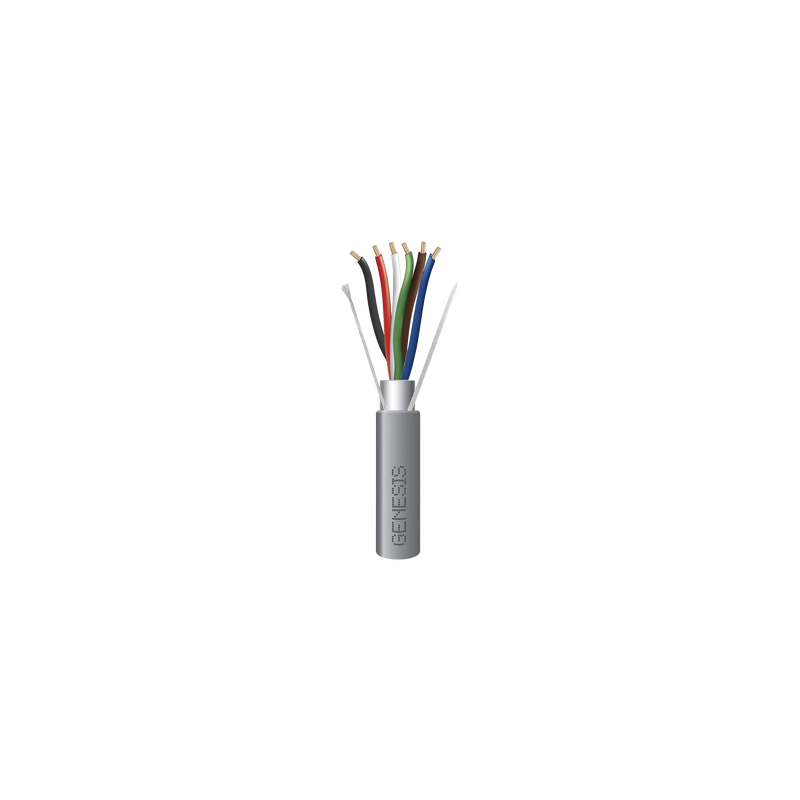 Bobina de 305 Metros de Cable  6 x 22 AWG / Blindado / Plenum de Color Gris / Aplicaciones de Audio, Seguridad y Control