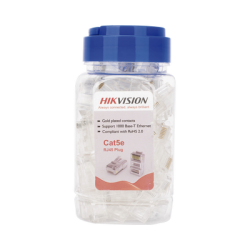 Bote con 100 Piezas de Plug Modular RJ45 / Cat 5e / Chapado en Oro a 30 Micras / Sin Blindaje / Facil Instalación / Uso Interior / Soporta Norma TIA-568B / Cumple con RoHS 2.0 