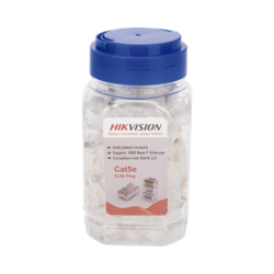 Bote con 100 Piezas de Plug Modular RJ45 / Cat 5e / Chapado en Oro a 30 Micras / Sin Blindaje / Facil Instalación / Uso Interior / Soporta Norma TIA-568B / Cumple con RoHS 2.0 