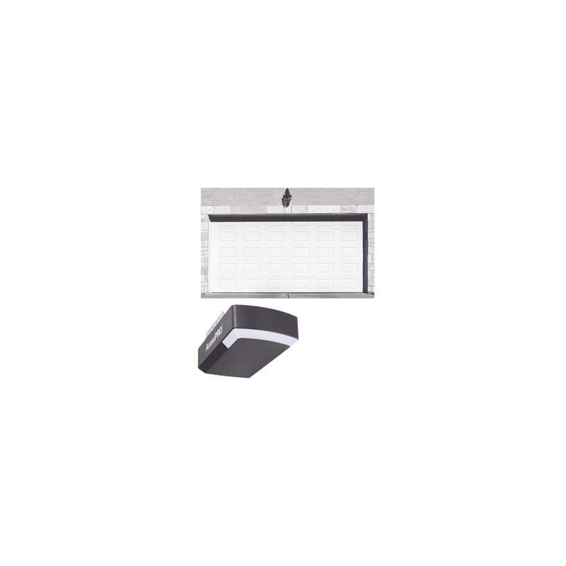 KIT COMPLETO Puerta D/ Garage 14x7 Pies / Cuadro Corto / Color blanco / Insulada / Incluye Motor FS1000APPRT / 1/2HP / Fuerte/Silencioso/Luz LED/Motor DC .